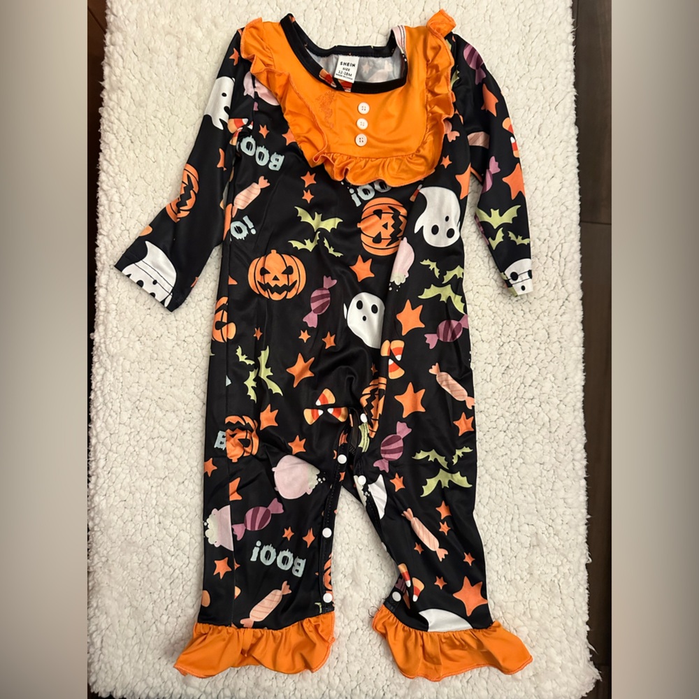 SHEIN Halloween Bodysuit - Black and Orange